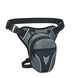 Beintasche Motorrad Taktisch für Herren Damen Wasserdicht Multifunktionale Bauchtasche Gürteltasche für Laufen Radfahren Motorrad Sport Wandern Camping Klettern Reiten Tasche Hüfttasche (Grau)