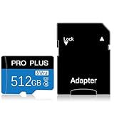 512 GB Micro SD High Speed SD Karte Klasse 10 Speicherkarte mit Adapter für Smartphone, Überwachung, Kamera, Tablet, Drohne