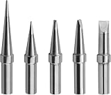 LPZMPZ 5 Stück ET Lötspitzen-Set Ersatz Lötspitze ETS ETA ETB ETT ETD Ersatz, ET Lötspitze Ersatz für Weller WES51 WESD51 WE1010NA PES51 Lötkolben Griff Spitze Schweißstift Düse