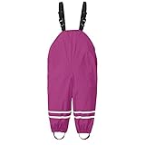 wasserdichte Regenhose Jungen Mädchen Unisex Matschhose Ungefüttert Dünn Buddelhose mit Reflektierend Regenlatzhose Atmungsaktiv Regenträgerhose 1-8 Jahre