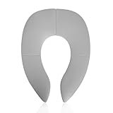 Faltbarer Toilettentrainer Kinder, Toilettensitzbezug Reise, Toilettensitz kinder WC Sitz Toilette mit Rutschfesten Silikonkissen, Toilettensitz für unterwegs, reise töpfchensitz, Grau