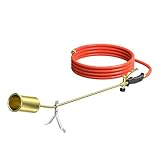 Wiltec Unkrautbrenner bis 1850°C Gasbrenner mit 80kW, Abflammgerät für Unkraut, 85 cm Unkrautvernichter, Dachbrenner mit 5 m Schlauch