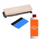 Tapetenbürste 235x60mm Set: Tapezierbürste + Rakel + 0,25l Tapetenablöser - Kunstborste, Deckenbürste, Wandbürste, Tapezierwerkzeug, Wandbürstenwerkzeug, Tapezierwischer - BEKATEQ BE-74W