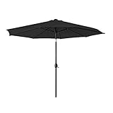 UISEBRT 300cm Sonnenschirm Alu Neigbar mit Handkurbel UV Schutz 40+ - Dunkelgrau Gartenschirm Terrassenschirm Marktschirm für Balkon, Garten, Terrasse (300cm,Dunkelgrau)