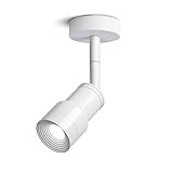 SGKOMN Aufbaustrahler Led Deckenleuchte Downlight Wandleuchte Nordische Deckenleuchte Kondensatorlampe Schienenlicht Spotlight Moderne Wandleuchte Einzelkopf Downlight Metall Schwarz Lux(White)