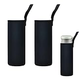 Yewseas 2 PCS Flaschenhülse Neopren Beutel, Schwarz, Isolierte Thermo-Hüllen für 750ml Flaschen, Perfekt für Outdoor-Sportarten, Camping, Wandern und Reisen, Praktische Flaschenbeutel für Getränke