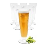 Spetebo Biertulpe 300 ml aus Klarglas - 6er Set - Bierglas 0,3 Liter spülmaschinenfest - Pilsglas Bierkelch Bierkrug Trinkglas für Pilsner Bier Weizenbier Weißbier Hefeweizen