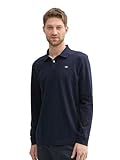 TOM TAILOR Herren Longsleeve Basic Piqué Poloshirt,10668 - Sky Captain Blue, M