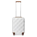 British Traveller Handgepäckkoffer 54x36.5x21.5 cm Leichter Reisekoffer aus ABS+PC mit TSA-Schloss, 4 Rollen Koffer Trolley