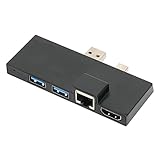 CHICIRIS Für Surface Pro 4/5/6 Dockingstation, 5 Gbit/s Geschwindigkeit Aluminiumgehäuse Für Surface Dock für Win 10 für Win Vista für Win Xp(Schwarz)