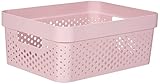 CURVER Infinity Aufbewahrungskorb, 17 l, recycelt, Mehrzweck-Aufbewahrung, stapelbar und stapelbar, 35,6 x 26,6 x 13,6 cm, Rosa