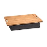 Neustanlo | Knietablett aus Holz | mit Griffen | gepolstert für hohe Stabilität | Bambus Textil | Maße: 45 x 31 cm/Höhe: 8 cm | ideal zum Essen, Lesen oder Arbeiten