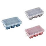 Tofficu 3 Stück Eiswürfelformen aus Silikon mit Deckel 24 Fächer für Einfache Eiswürfelentnahme in Gastronomie und Haushalt