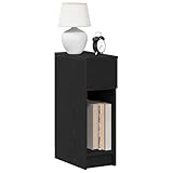 SDWEHO7 Nachttisch 2er Set, Büroschrank mit Schublade und offene Fach, Beistelltisch, Sofatisch für Schlafzimmer Wohnzimmer, Schwarz Eichen-Optik 20x36x60cm Holzwerkstoff