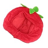 Parliky Tomaten Kopfbedeckung Lustiger Obstkostüm Kopfschmuck Weicher Cartoon Hut für Halloween Karneval Party Cosplay Bühnenauftritt