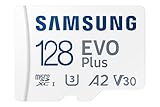 SAMSUNG Evo Plus mit 128 GB Micro SDXC SD Adapter, bis zu 130 MB/s, erweiterter Speicher für Spielgeräte, Android-Tablets und Smartphones, Speicherkarte, MB-MC128KA/AM, 2021