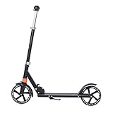 Clamaro 'Sidekick' 205mm Cityroller Tretroller gefedert, bis 100 kg belastbar, zusammenklappbar, höhenverstellbar, Scooter Kickroller mit Reibungsbremse, für Kinder und Erwachsene, Schwarz
