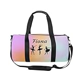 Personalisierte Tanztasche, Turnbeutel für Mädchen, leuchtend abstrakt, mehrfarbig, individuelle Sporttasche, Wochenendtasche, Reisetasche, Gymnastik, Farbe 15, Reisetasche