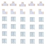LED Strip Verbinder, Streifen Verbinder, Led Verbinder, 30 Stück 4 polig 10mm Lötfreier LED Eckverbinder für RGB SMD 5050/3528 LED Streifen, L-, T-förmige [Energieklasse G]