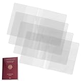 4 x Reisepasshülle transparent - Passport cover für den NEUEN Reisepass - Passport Holders mit 2 Steckplätzen - reißfeste Passhülle Reisepass als perfekter Schutz vor Schmutz, Feuchtigkeit, Kratzern
