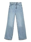 VERO MODA Straight Fit Jeans Stone Washed Denim Hose High Waist Schlag Pantsl VMTESSA, Farben:Hellblau,Größe Damen:W30 L32,Z - Länge L30/32/34/36/38:L32