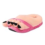 Generisch Neuheits Hausschuhe Damen Lustige Warme Farbblock Hausschlappen Neuartige rutschfeste Hüttenschuhe Weicher Lustig Plüsch-Hausschuhe Flauschige Baumwolle Slipper Freizeit Winterhausschuhe