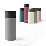 eppikan eppiToGo Edelstahl Thermobecher- Isolierbecher, Kaffee-to-go Becher, 350 ml, 500 ml Travel Mug, Autobecher, auslaufsicher mit hygienischer 360°-Trinköffnung (Executive Grey, 350 ml)