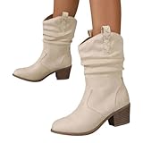 Generisch Sommerstiefeletten Damen Niederung Stiefel Ankle Übergangsstiefel Sonmmer Cowboyboots Stiefeletten Damenstiefel Sommer Sommerstiefel Cowboy Schlupfschuhe Halbhoch Schuhe Braun