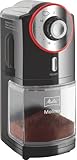 Melitta Molino Kaffeemühle – Elektrische Kaffeemühle für bis zu 200g Kaffeebohnen mit 17 individuellen Mahlstufen, für 2–14 Tassen Kaffee, schwarz/rot