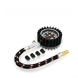 Hydraulischer Reifendruckprüfer aus Metall mit Gummiabdeckung und Kupfer-Luftventil mit Zeigeranzeige und zentralem Ablassventil für effiziente Luftdruckkontrolle