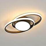 Tealight LED Deckenleuchte, Moderne Deckenlampe 39W, Warmes Licht 3000K, Doppelt Runde Deckenbeleuchtung für Schlafzimmer Wohnzimmer Küche Balkon (Schwarz)