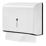 Papierhandtuchspender, Handtuchspender für Papierhandtücher Spender zur Wandmontage, Papierspender, Paper Towel Dispenser Wall für Küche Badezimmer Büro Restaurant, Hält 200 Blatt (Weiß, Ohne Bohren)