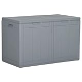 Juroupi Garten-Aufbewahrungsbox 180 L Grau PP Rattan garten aufbewahrungsbox wasserdicht gartenauflagenbox