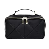 LYEAA Damen-Kulturbeutel-Handtasche – Diamant-Gitter-Make-up-Organizer-Tasche for Reisen und Business