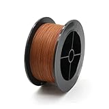 HAOJZE 1 Stück UL1423 PTFE-Draht – Hochtemperatur-versilbertes Kupfer 38–24 AWG Elektronisches einadriges Mikrofeinkabel(Brown,1 REEL-26AWG X 150M)