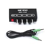 HP401 Stereo-Hörmischer, 4 Eingänge, 1 Ausgang, individuell steuerbar, Board, Sound-Mischgerät, Kopfhörer, Verstärker, DC 12 V