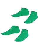 ESPRIT Unisex Kinder Sneakersocken Foot Logo Multipack K Sn Baumwolle kurz einfarbig 2 Paar, Grün Apple 7200, 35-38