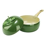 Stieltopf mit Deckel, Gemüse Obst Simmering Pot Pochierpfanne mit Deckel für Induktion Küche Herd Kochfeld Braten Kochen Schmoren Milch Suppe Simmering