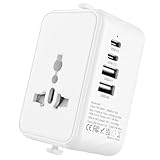 Reiseadapter Weltweit,Universal Reisestecker mit 2 USB A und 2 USB C,Universal Adapter,Reisestecker Adapter Weltweit,Internationaler Steckdosenadapter Travel für England USA Japan Thailand Australien