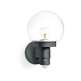 Steinel Sensor-Außenwandleuchte L 115 S Anthrazit, 240° Bewegungsmelder, 12 m Reichweite, Grundlicht, Dauerlicht, Softlicht [Energieklasse A++]