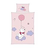 Herding Baby-Bettwäsche-Set, Disney's Winnie Pooh, Wendemotiv, Kopfkissenbezug 40 x 60 cm mit Hoteleinschlag, Bettbezug 100 x 135 cm mit Reißverschluss, Baumwolle/Renforcé, Rosa