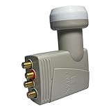 Triax TQT 400 Gold Universal Quattro LNB für Multischalter Multiswitch 4K UHD Ready LTE/4G/5G Protected Sat, Satelliten Full HD 0.3dB, HDTV, Wetterschutzkappe, kälte- & hitzebeständig -304873