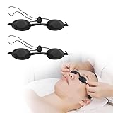 Solarium Brille, LED Schutzbrille, 2 Stück UV Solarium Schutzbrille Solariumbrille Sonnenschutz Brille für Sonnenbank Beauty Patienten Sonnenbrille IPL Behandlung LED Lichttherapie (Schwarz)