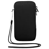 Neopren-Handy-Tasche,Handy Tasche Mit Umhängeband, Universelle Handy Hülle Für Telefone Bis Zu 6.5 Zoll, Schwarz
