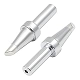 Utoolmart Lötkolbenspitzen, Ersatz, bleifreier Schweißkopf, 4 mm, Hufeisen-Typ, sauerstofffreies Kupfer, Schweißwerkzeuge zum Löten, Nacharbeiten, Löten, Silber, 2 Stück