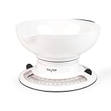 Salter Küchenwaage Analog, Mechanische Küchenwaage mit 2,6L Schüssel, Waage Küchenwaage bis 4kg, Backwaage mit Drehscheibe & Herausnehmbarer Schüssel, Batterielos