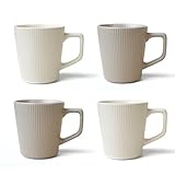 McBecdy Kaffeetassen 4er Set - Kaffeetasse Groß 500ml - Tasse Matt Keramik - Kaffeebecher set - Teetassen Set - Kaffeehäferl - Mikrowellenfest - Komfortabler Griff