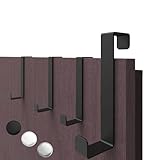 4smile Türhaken zum Einhängen, 4er Set - Schwarze Kleiderhaken für Tür oder Schrank, vielseitige Haken zum Einhängen - Türgarderobe mit hoher Tragkraft, stabile Türhakenleiste