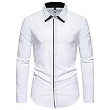 Hemd für Herren, Frühling und Herbst, Langarm-Shirt für Herren, Golf-Polo-Shirt, weiß, M