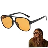 Kalastussaari Sonnenbrille für Frauen Männer 5,5x2,1 Zoll Trendy & Vintage Sonnenbrille mit orangefarbenem Objektiv Modeaccessoires für Outdoor
